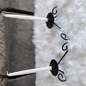 Candles with wrought iron holders